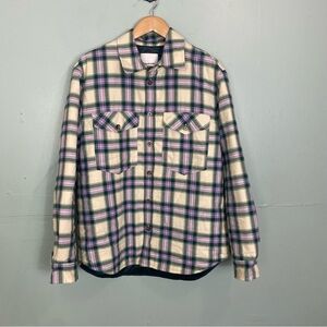Isabel Marant Marayan Flannel Overshirt Shacket Green Lilac‎ Size M Plaid Jacket
